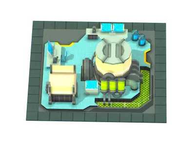 isometrical Underground Chemical Lab Room 2 Low-poly 3D model