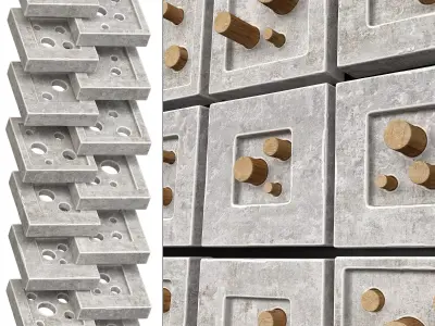 Stone hole panel n3 3D model