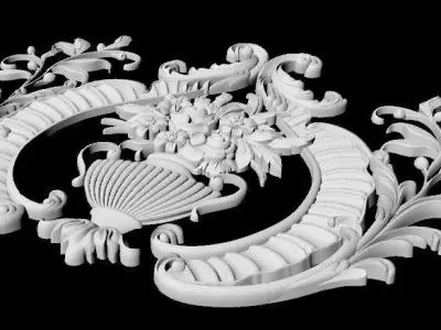 Central decor ornament for furniture 3D model 939