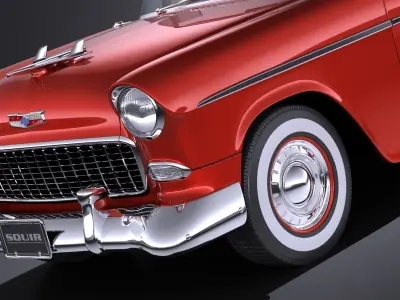 Chevrolet Bel Air 1955 Convertible VRAY 3D model