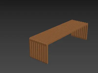 LOW-POLY WOODEN BENCH Free low-poly 3D model