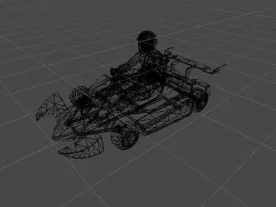 Low Poly Kart With Player 12 Low-poly 3D model