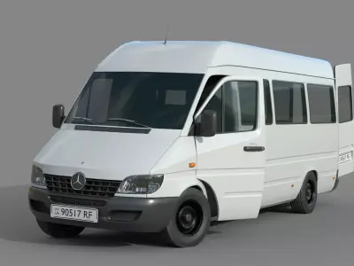 Mercedes Benz Sprinter Lowpoly game ready Low-poly 3D model