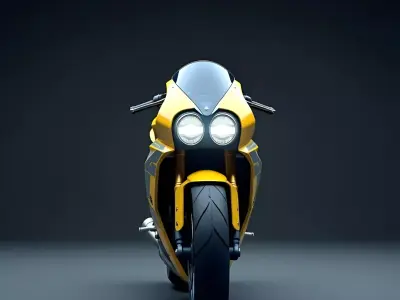 High Performance Sport Motorcycle Low-poly 3D model