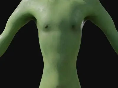 Realistic Alien 4k Rigged Low Poly Low-poly 3D model