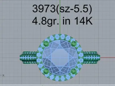 Round Halo Ring 3973 3D print model
