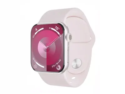Apple Watch Series 9 Sport Band Pink Color 3D Model Low-poly 3D model