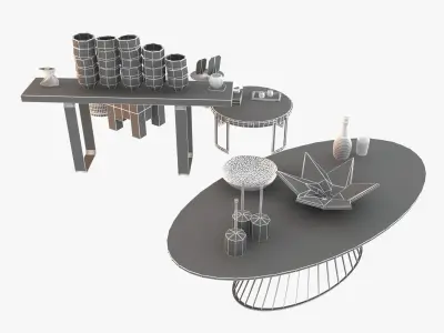 Living Room Decorative Set 3D model