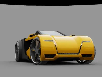 SUPER CAR rigged 3D model