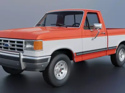 Pickup Truck F-150 Short Bed 1987 3D print model