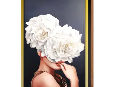 27 Art Frames Flower Head And Feather Head 3D model