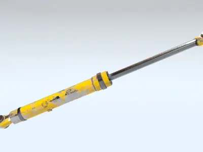 Rigged Hydraulic Cylinder Piston Low-poly 3D model