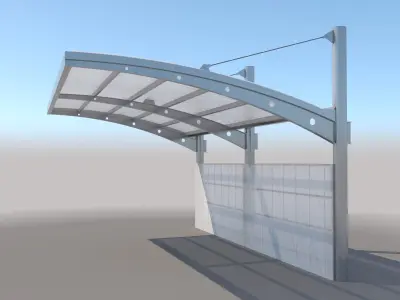 Carport Design With Steel Construction  3D model