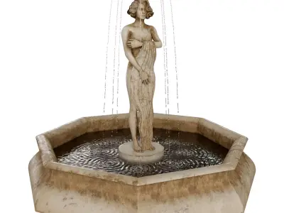 Girl Statue Fountain - Water Feature 3D model