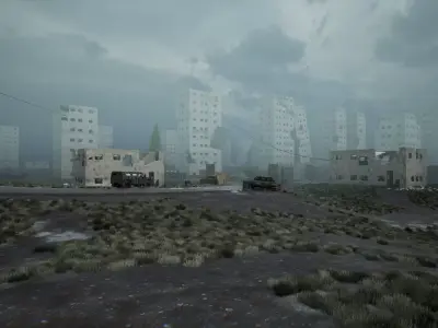 Conflict War Zone Unreal engine game Environment Low-poly 3D model