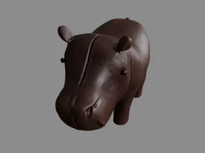 Leather Hippo Decoration 3D model