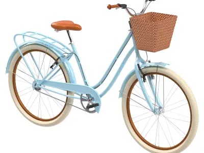 Womens Cruiser Blue Bike 3D model