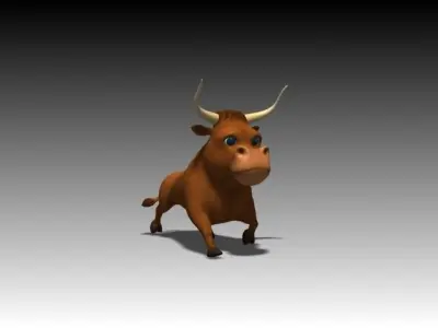 Cartoon Bull Low-poly 3D model