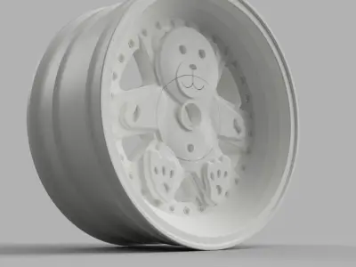 12MM HEX D52mm RC Wheels 3P Ronal Teddy with and without tires 3D print model