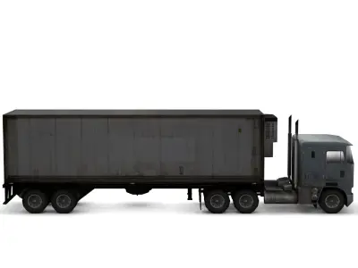 Low Poly Truck Trailer - Game Ready Vehicle  Low-poly 3D model