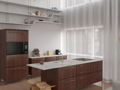 The Glass Blocks Duplex Interior Scene 3D model