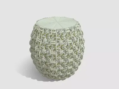 Woven Rope Ottoman Stool 3D model