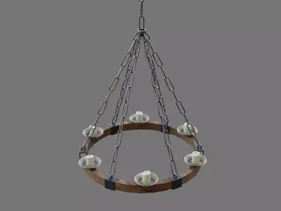 medieval chandelier Low-poly 3D model