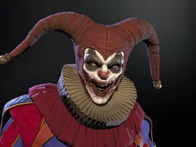 Clown Jester Low-poly 3D model