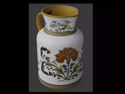 Ceramic vase with floral motifs 3D model