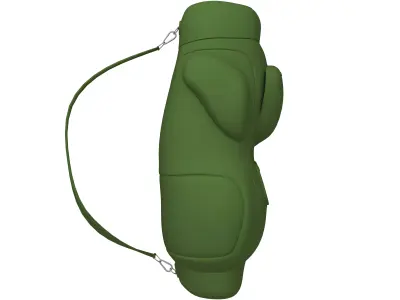 Backpack green cartoon 3D model