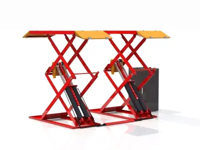 Double car lift Animated 3D model