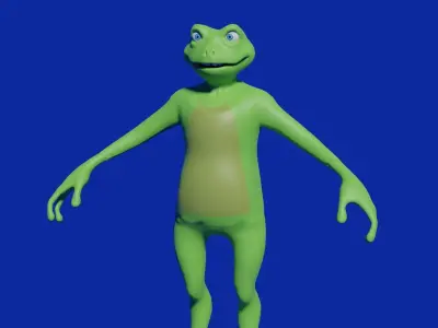 Cartoon Frog  Low-poly 3D model