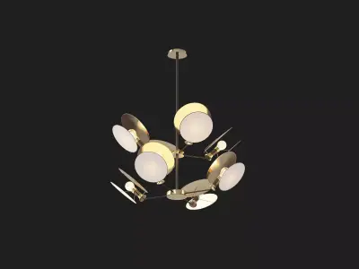 O Brien gold chandelier with five lights 3D model