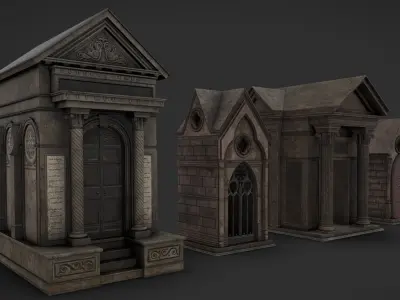 Crypts 07-10 Low-poly 3D model