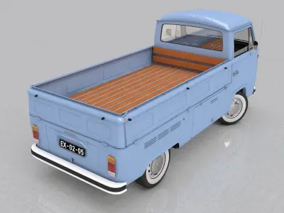 VOLKSWAGEN T2 PICKUP SINGLE CAB 1974 3D model