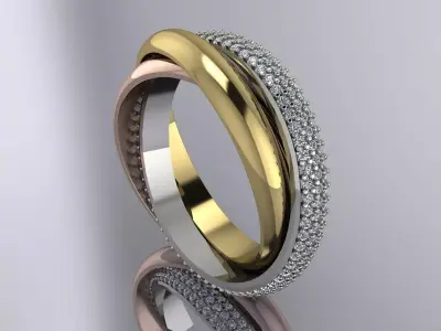 Trinity Ohrringe Ring Brand Jewelry Gold 3D print model