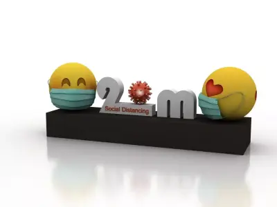 Social Distancing model for coronavirus 3D model