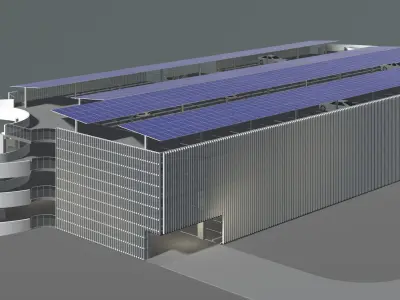Solar parking garage building 25-14 3D model