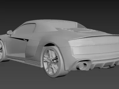 Audi R8 2020 on a small scale 3D print model