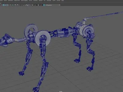 Robot panther Low-poly 3D model