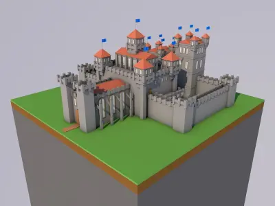 Low-Poly Castle Free low-poly 3D model