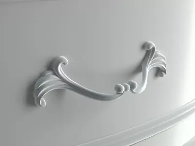 Antique-Style Chest of 6 Drawers 3D model