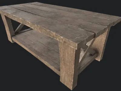Wooden Table 2 PBR Low-poly 3D model