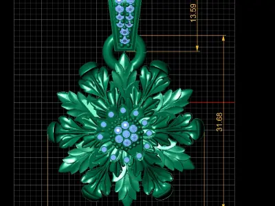 FLOWER LUXURY PENDANT 3D PRINTABLE MODEL 3D print model