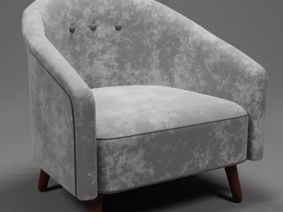 Armchair velvet Free 3D model