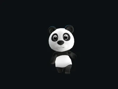 Cartoon Panda Low-poly 3D model