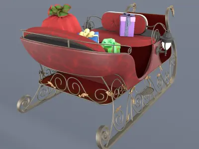 Santas sleigh 3D model