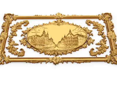 Plaster decorative frame ornament 10 3D model