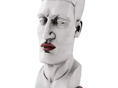 Geometric Male Head Sculpture 3D model