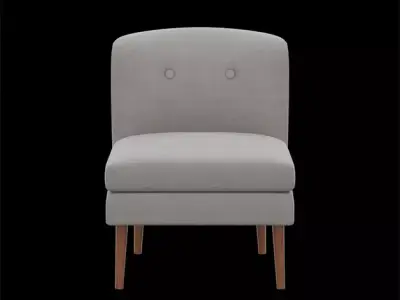 Eren Chair Ivory upholstered Low-poly 3D model